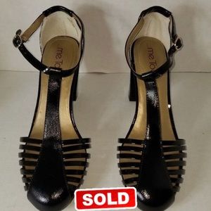 ME TOO ANKLE ROUND FRONT HIGH HEELS VEGAN LEATHER